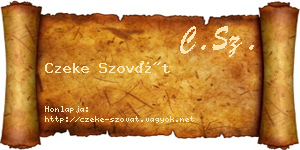 Czeke Szovát névjegykártya